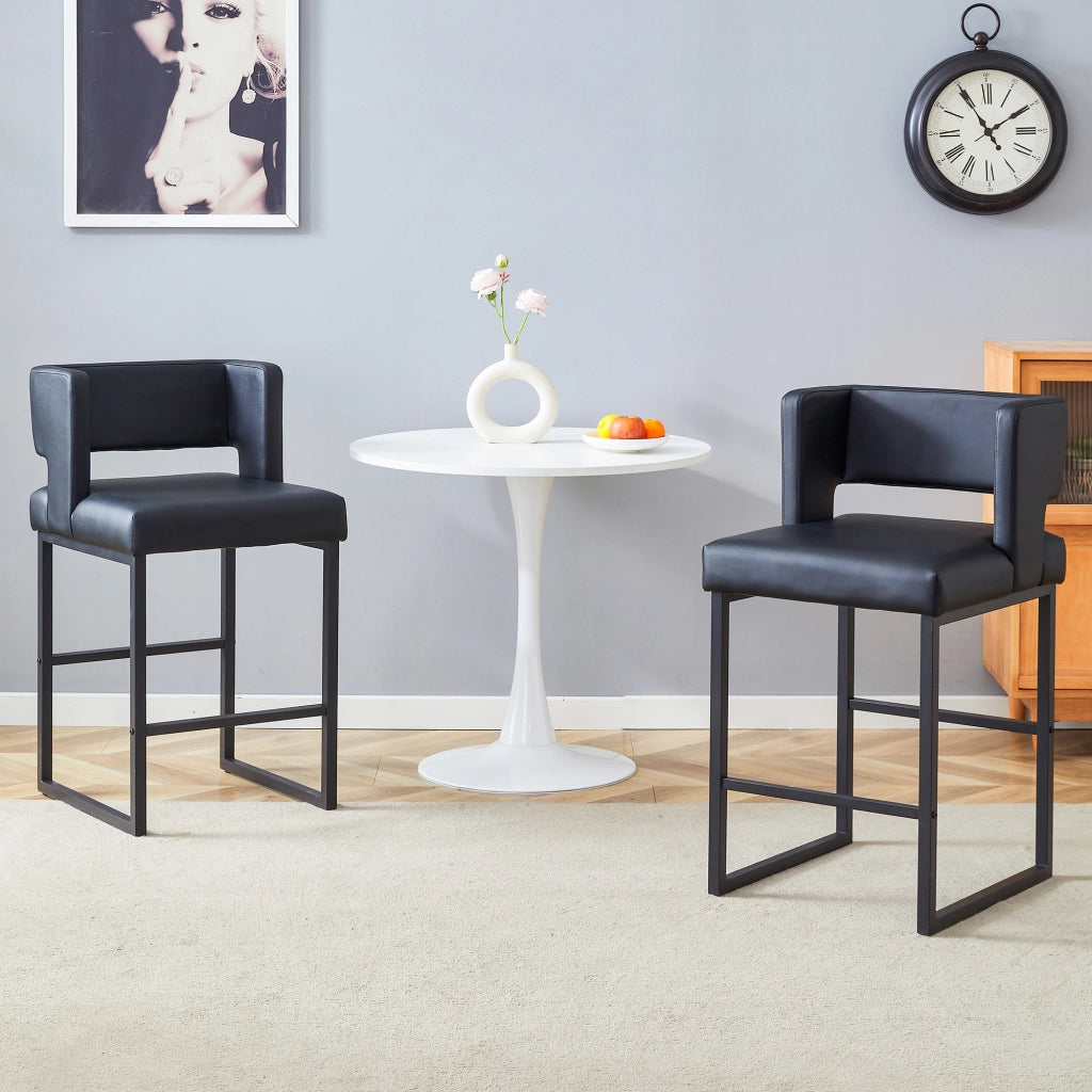 SGABELLO da bar design nordico 91,4 cm nero metallo e PU