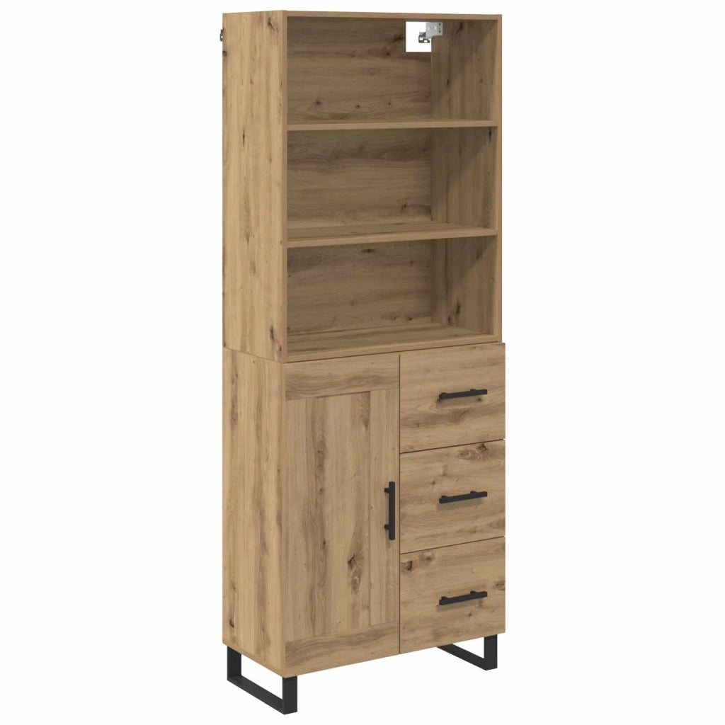 Credenza con Cassetto-Buffet-Armadio da cucina Rovere artigianale 69,5 x 34 x 180 cm 471701