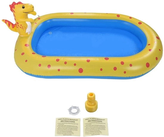 Piscina Inflatabile per Bambini - Giardino - Esterno - Piscina con Dinosaur Sprinkler - Regalo 67 X 41 X 26in