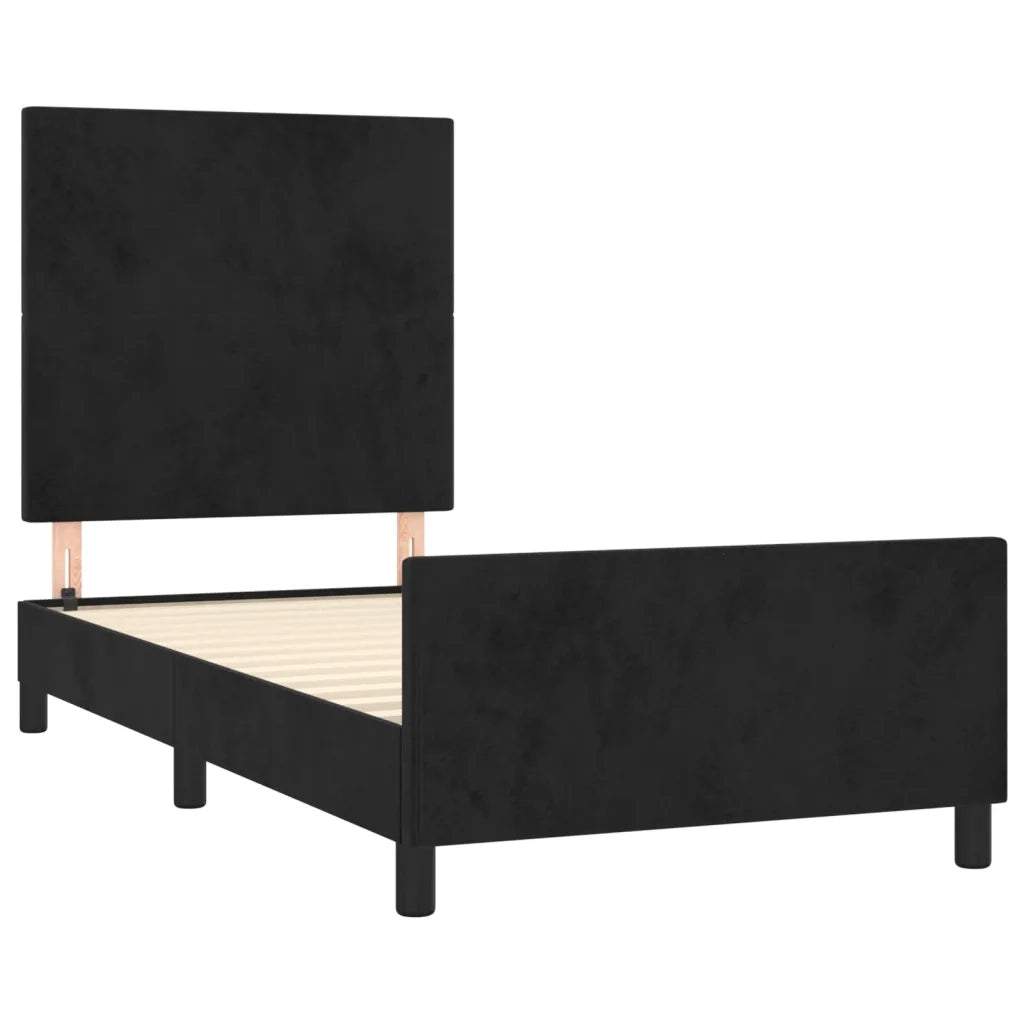 Giroletto senza Materasso Nero 100x200 cm in Velluto 3125619