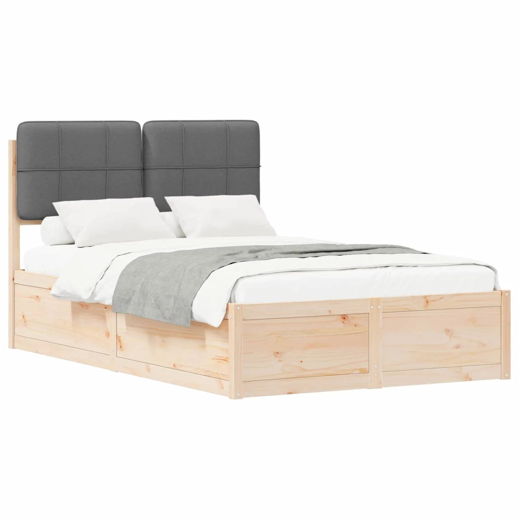 Letto con Testiera Rivestita-Struttura Letto con Testiera Grigio scuro 120 x 190 cm 835447