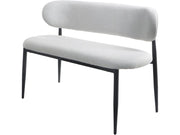 Panca da pranzo in tessuto - 110 cm - "Sélène" - 3 posti - Grigio chiaro e nero