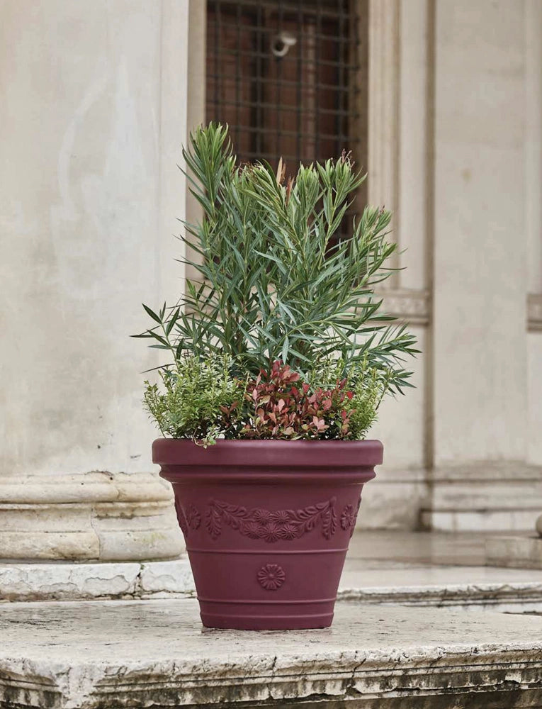 Cheonda - Vaso Festonato Colore: Terracotta Anticato, Taglia: 58 -1, Materiale: Polietilene