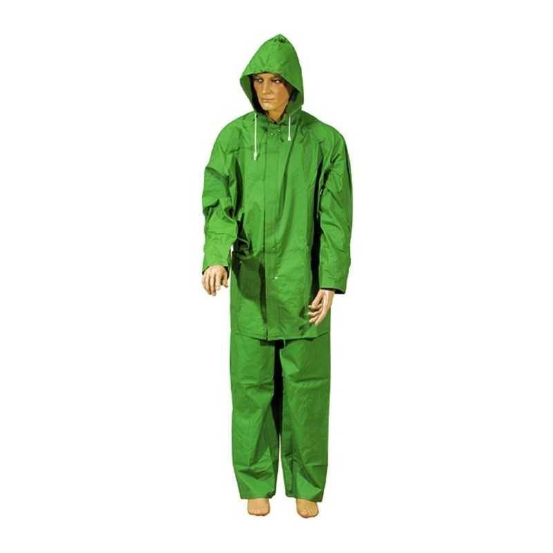 Impermeabile Giacca/Pantalone 100% Pvc Verde Taglia Xl
