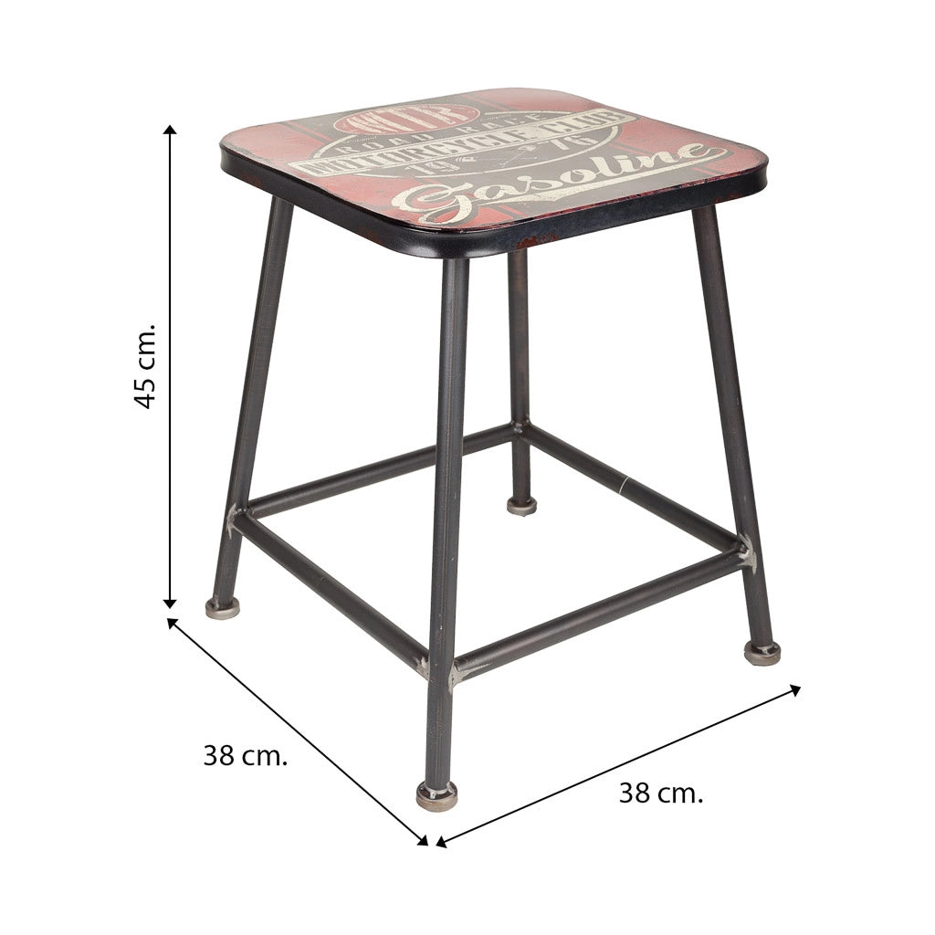Sgabello in metallo 38x38x45 rosso