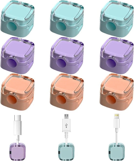 Cable holder per scrivania - autoadesivi e magnetici - 9 pezzi