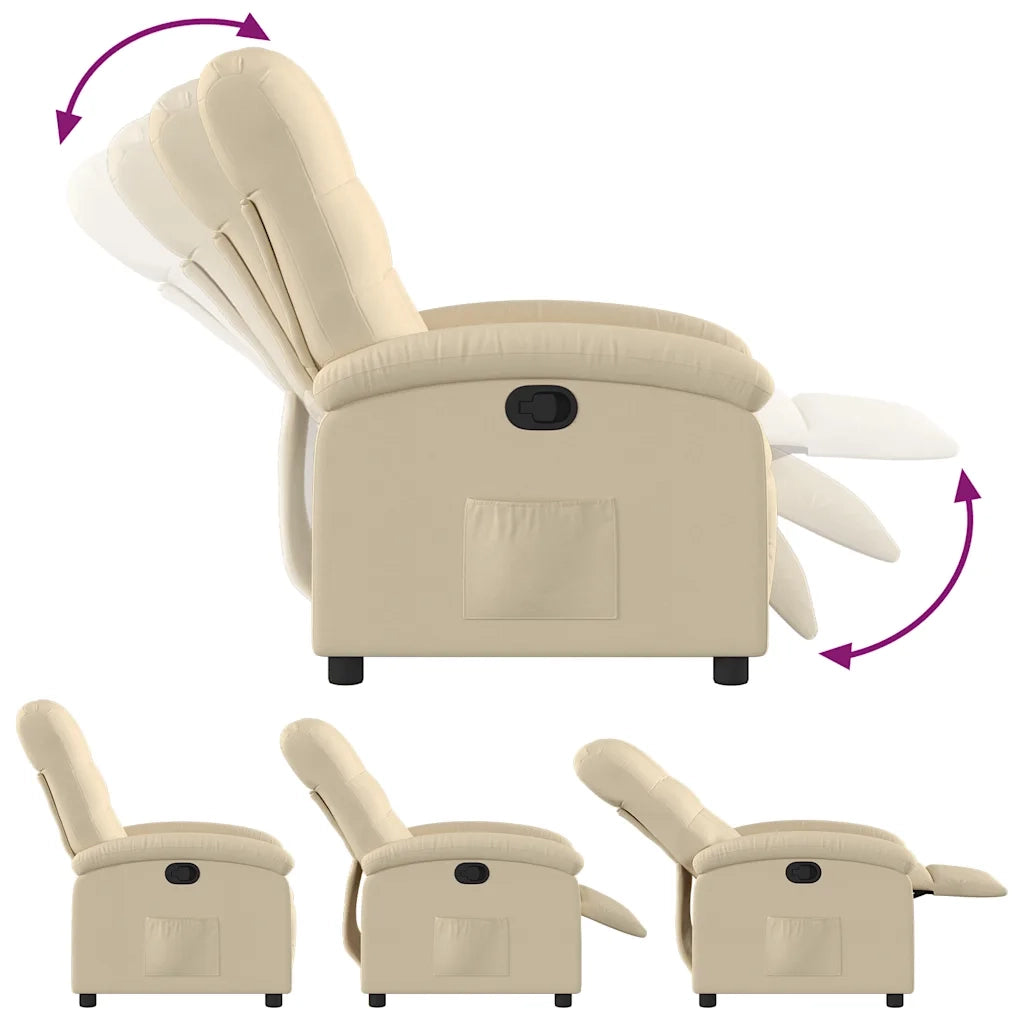 Poltrona reclinabile in tessuto color crema 3205383