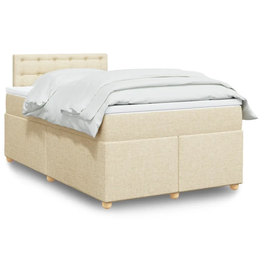 Giroletto a Molle con Materasso Crema 120x200 cm in Tessuto 3288966