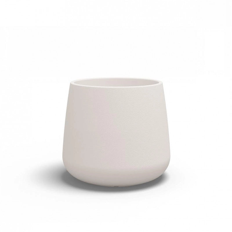Vaso moderno di design Ø53 H55 in polimero bianco resistente per interno ed esterno - Made in Italy - Monacis