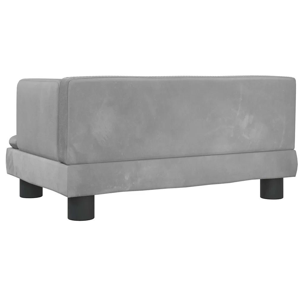 Divano per Bambini-Sofa-Divanetto Grigio Chiaro 60x40x30 cm in Velluto