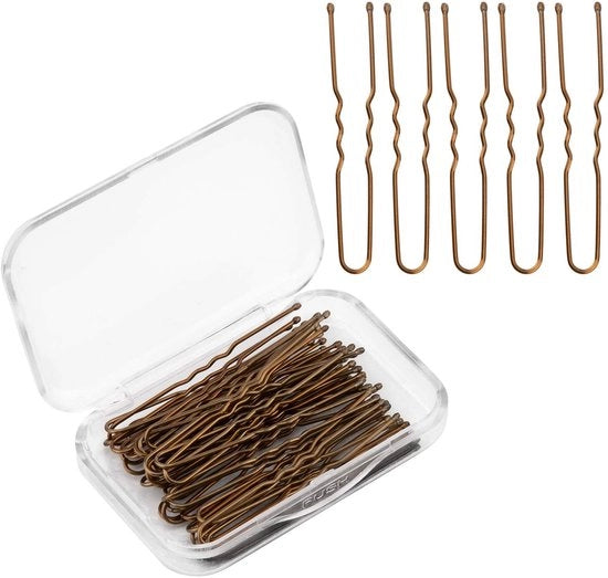Spille per capelli 200 pezzi - forma a U - bronzo - metallo - capelli da salone - 5 cm di lunghezza - 4 dozzine - spille per capelli a bobby