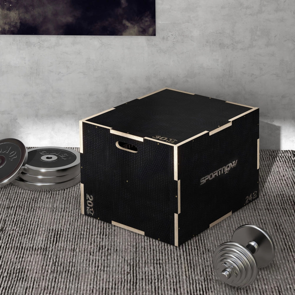 Box Pliometrico in Legno Antiscivolo ¨C Minimal ¨C Nero 76x61x51cm