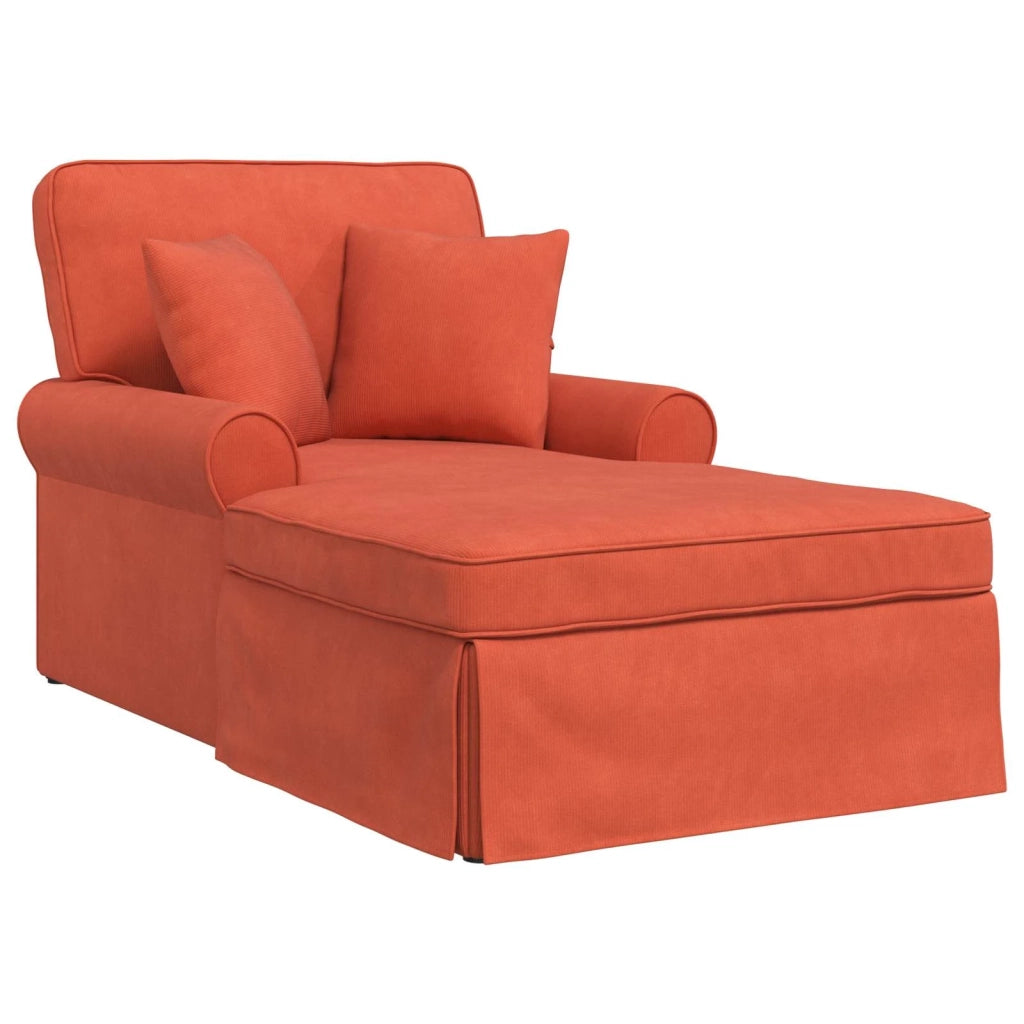 Chaise Longe con Gonna 3 pcs Rosso Arancio Tessuto in Cords 42022953