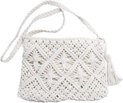 Borsa a tracolla per donna con tessuto di cotone intrecciato.