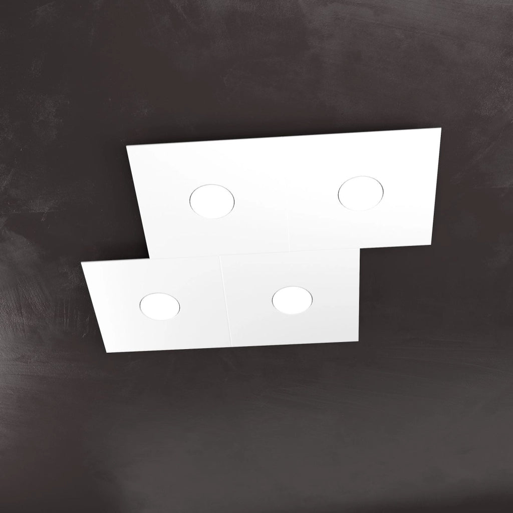 ECCENTRIC APPLIQUE-PLAFONIERA 4 LUCI BIANCO 1156-4L-BI