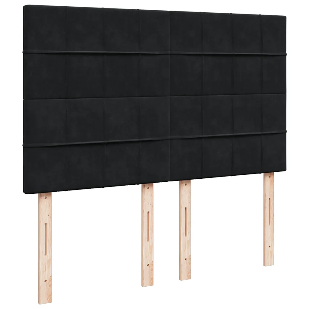 Giroletto a Molle con Materasso Nero 140x190 cm in Velluto 3294636