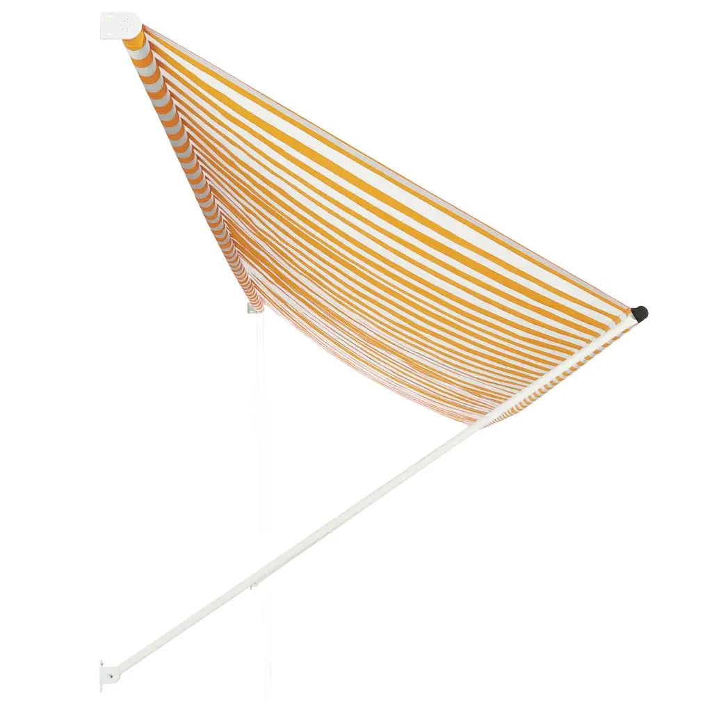 Tenda da Sole Retrattile 400x150 cm Giallo e Bianco 143757