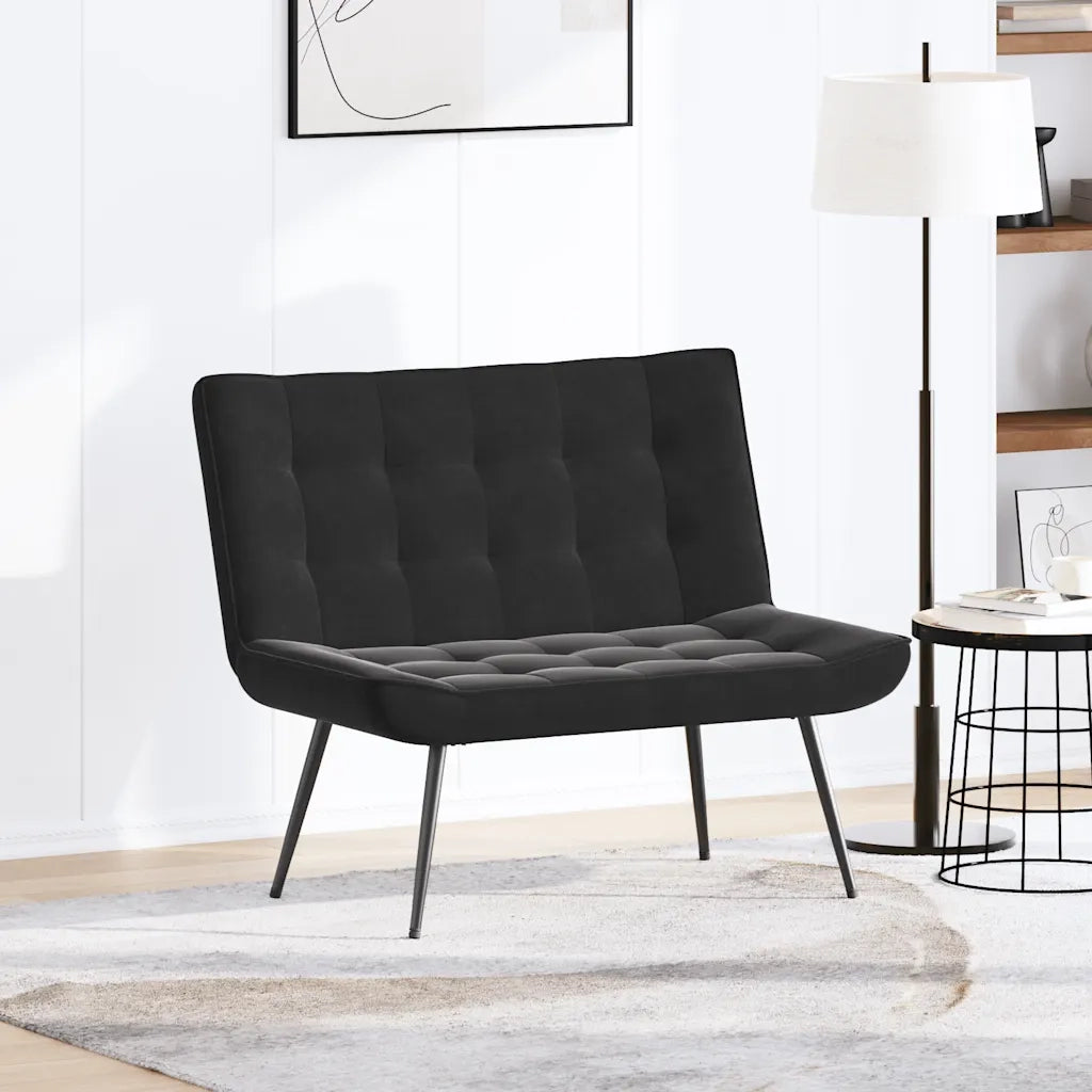 Panca Nera 110x74x84 cm in Velluto 4012342