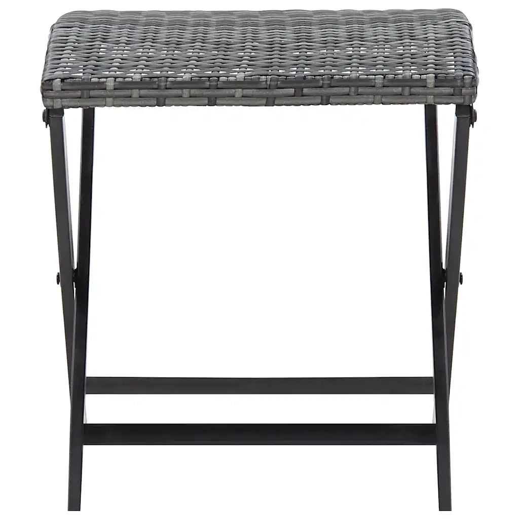Sgabello Pieghevole in Polyrattan Grigio CFW3869055
