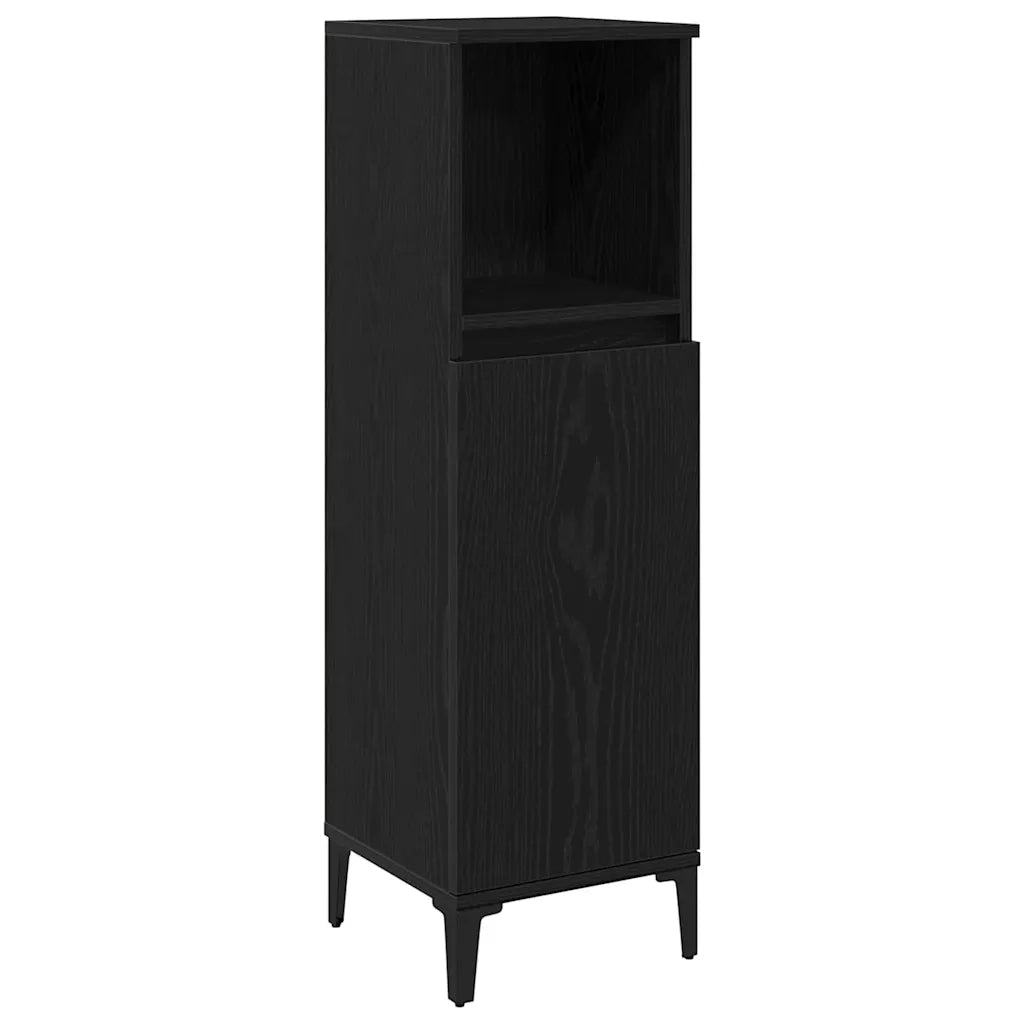 Set di mobili per il bagno Montaggio a parete 3 pcs Rovere Nero 3333091