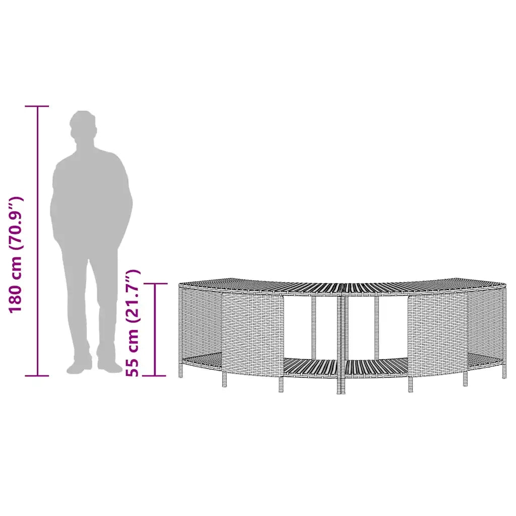 Scaffali Portaoggetti Vasca Idromassaggio 2 pz Polyrattan Nero CFW9366377