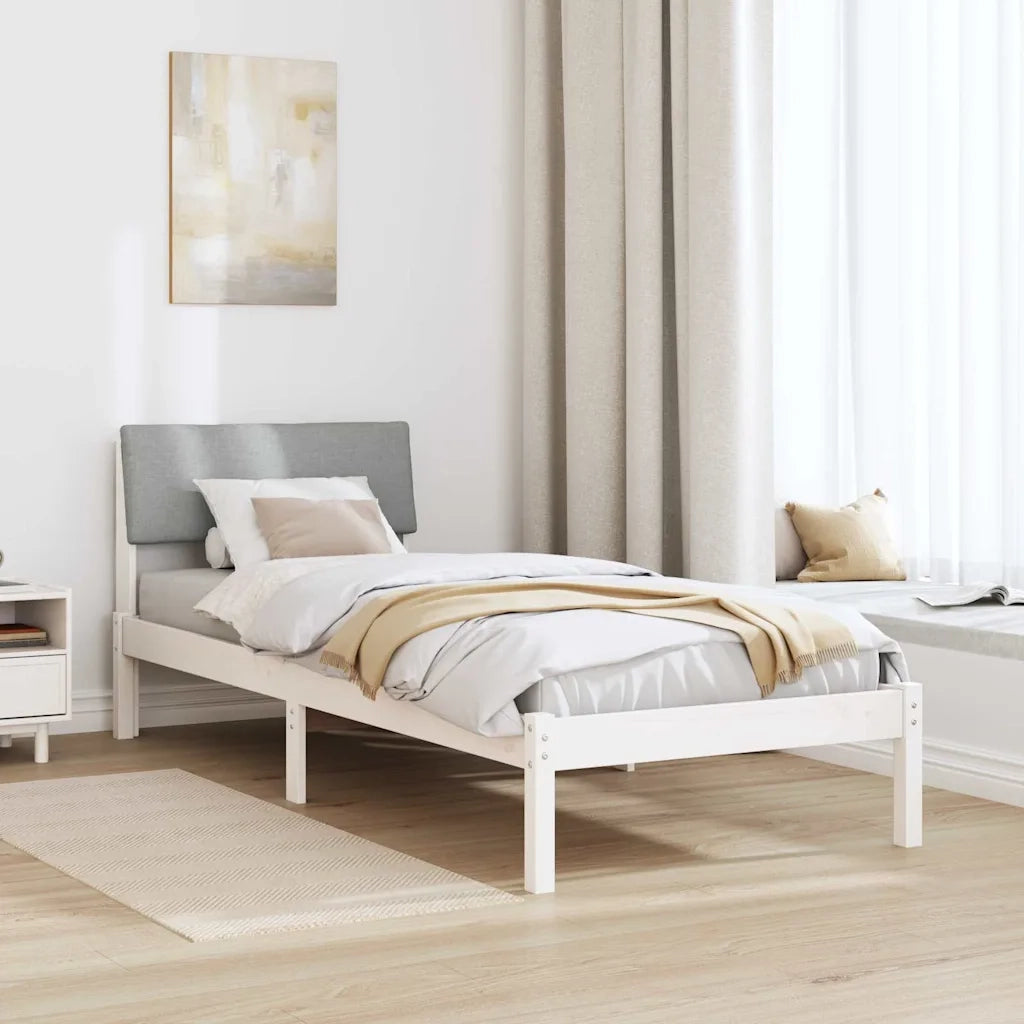 Struttura del Letto Bianco e grigio chiaro 80 x 200 cm 878573