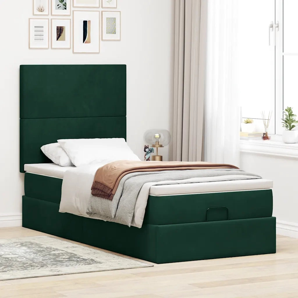 Struttura Letto Pouf con Materassi 100x200 cm Velluto 3314231