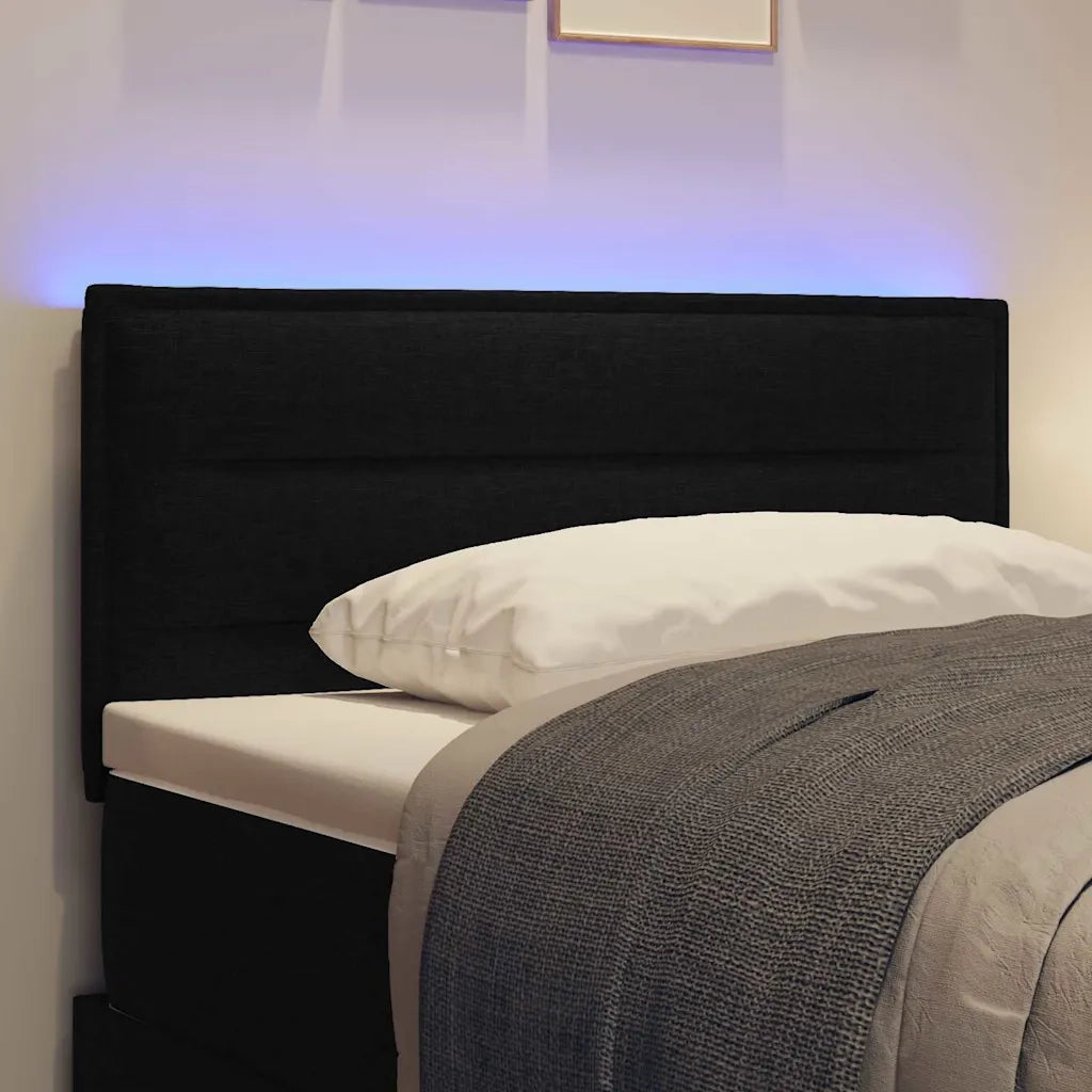 Testiera LED con strisce LED con testiera Nero 80 cm Tessuto 3337966