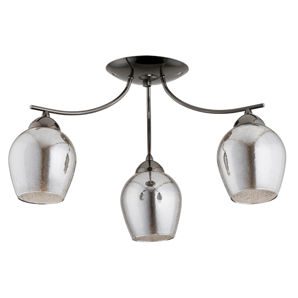 Plafoniera antica metallo nero/argento 3xE27 RIKI Alfa