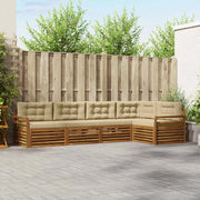 Set di divani da esterno con cuscino 5 pcs Naturale e Beige 3373463