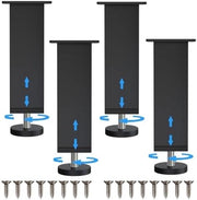 Set di 4 gambe regolabili per mobili - Gambe in design nero per mobili