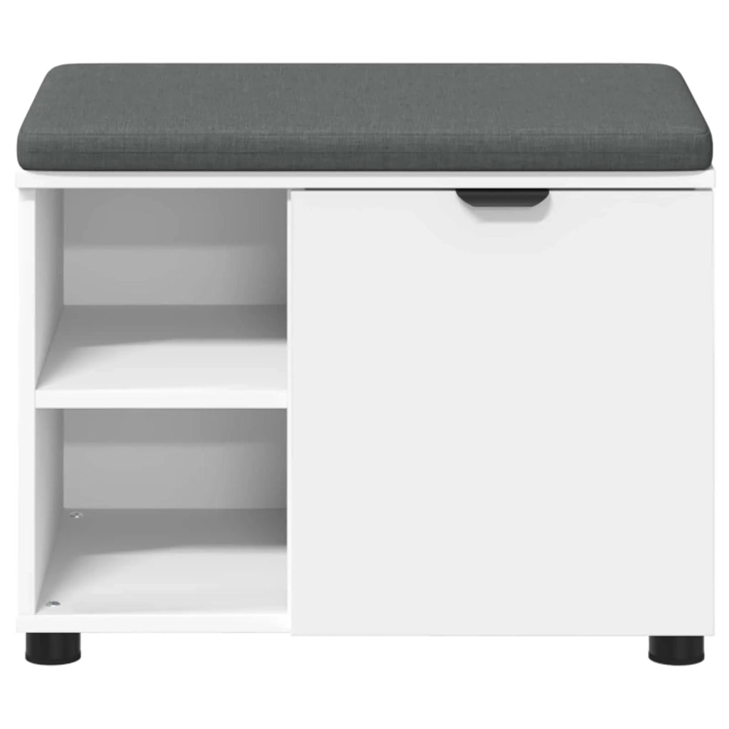 Panca per ingresso con cuscino con porta Bianco 60 x 38 x 46 cm 891496