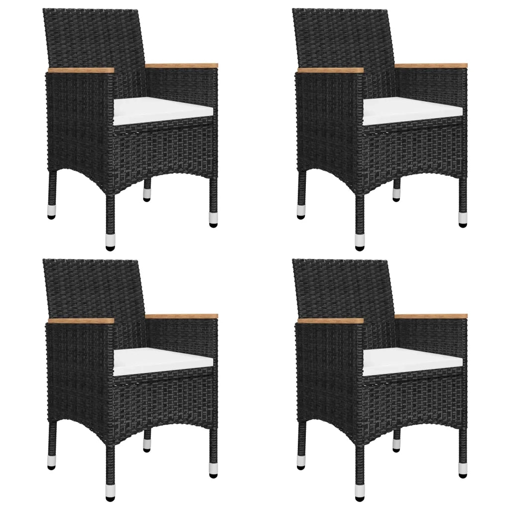 Set Mobili da Pranzo per Giardino 7 pz Nero 3067781