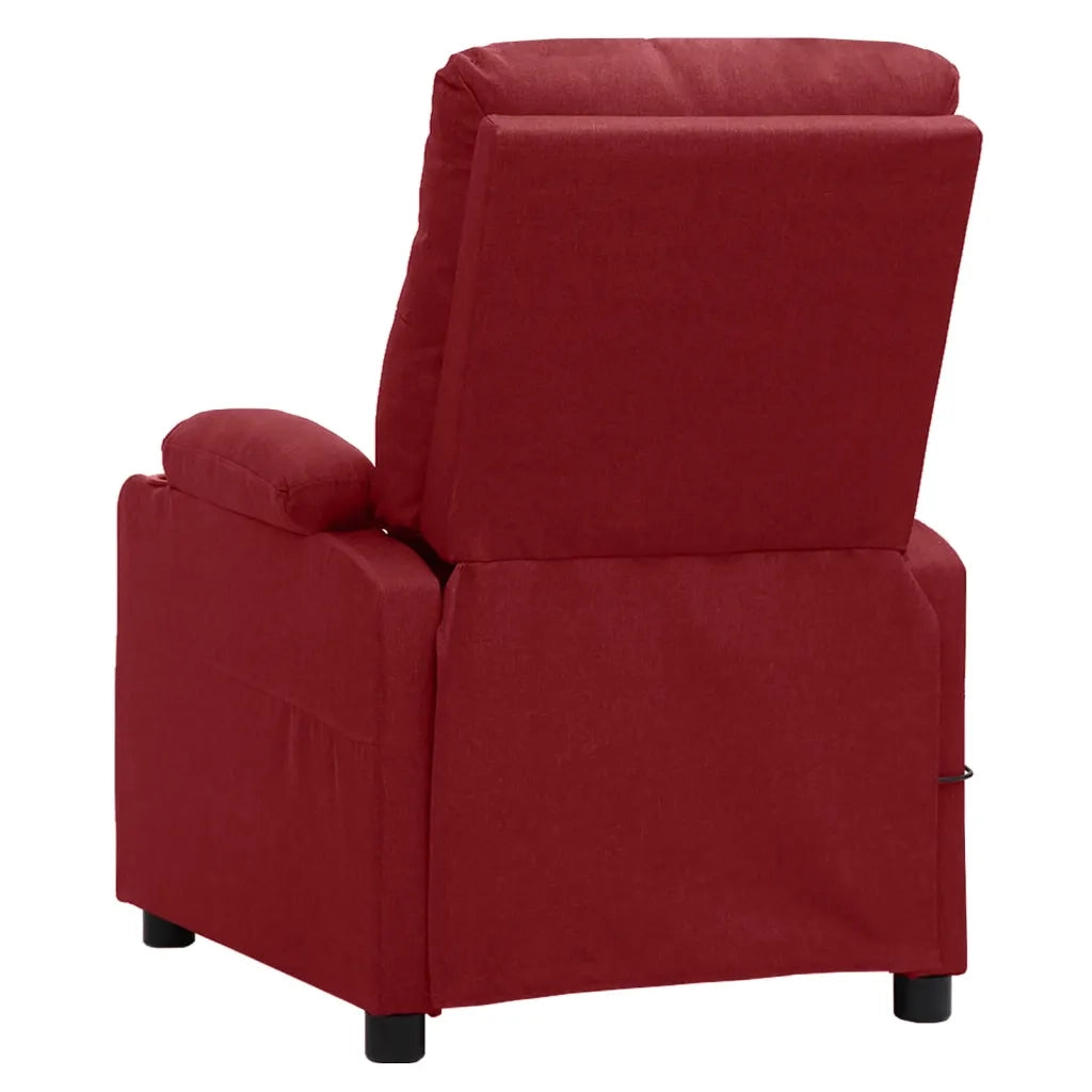 Poltrona Massaggiante Elettrica Rosso Vino in Tessuto 3098854