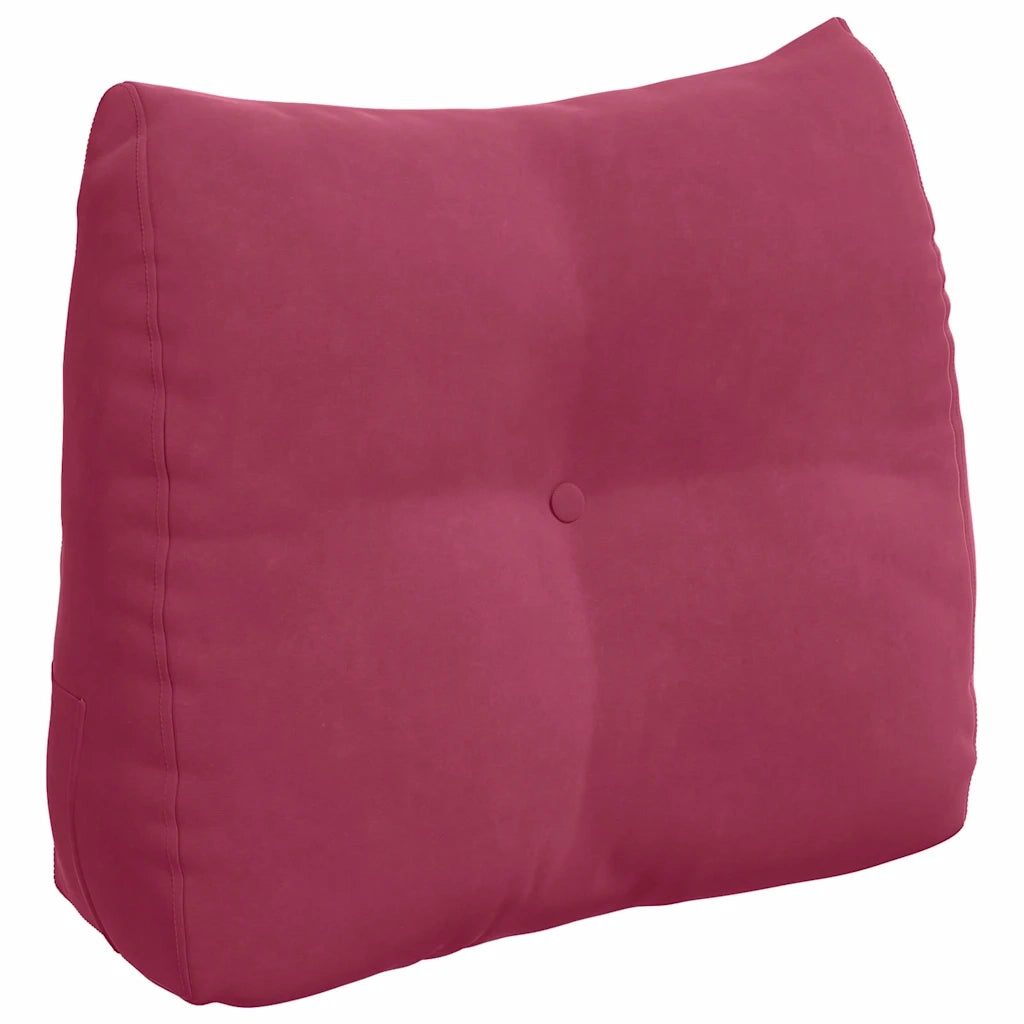 Cuscino per Schiena Rosso Vino 60 x 24 x 50 cm Velluto 42014405