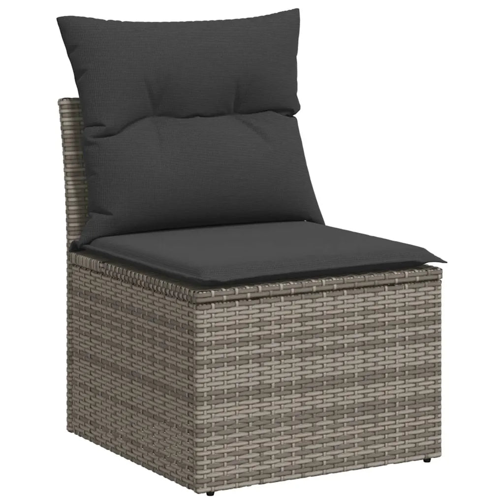 Set Divano da Giardino 9 pz con Cuscini Grigio in Polyrattan 3326851