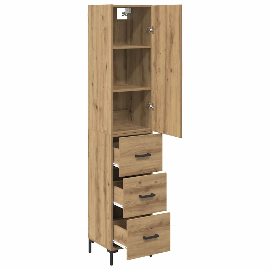 Credenza con Cassetto-Buffet-Armadio da cucina Rovere artigianale 69,5 x 34 x 180 cm 650999