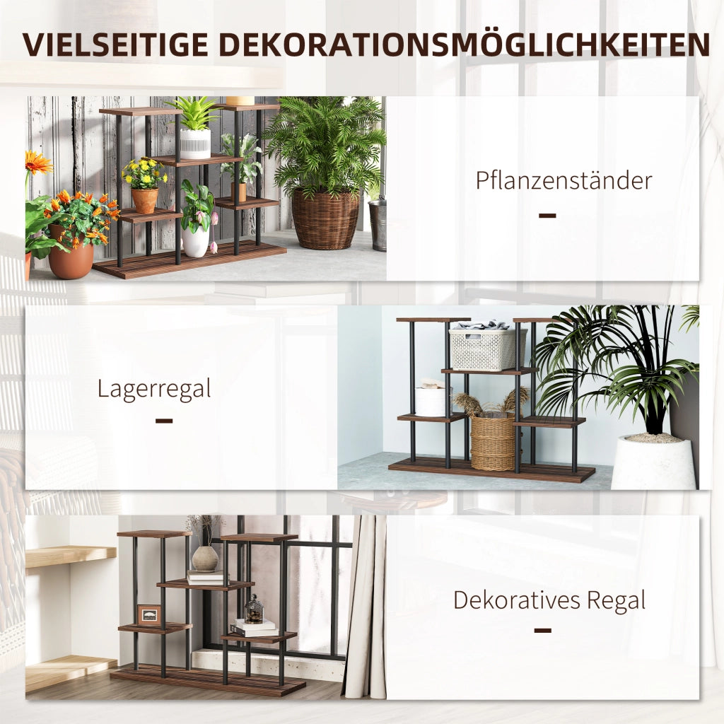 Porta vasi 4 livelli ¨C Minimal ¨C legno, acciaio
