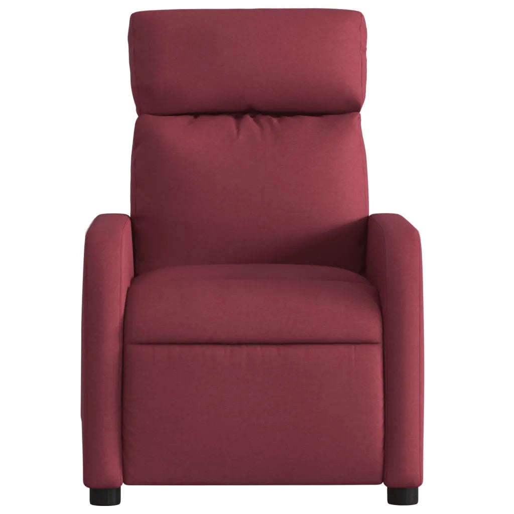 Poltrona | Sedia Relax Reclinabile in Tessuto Rosso Vino
