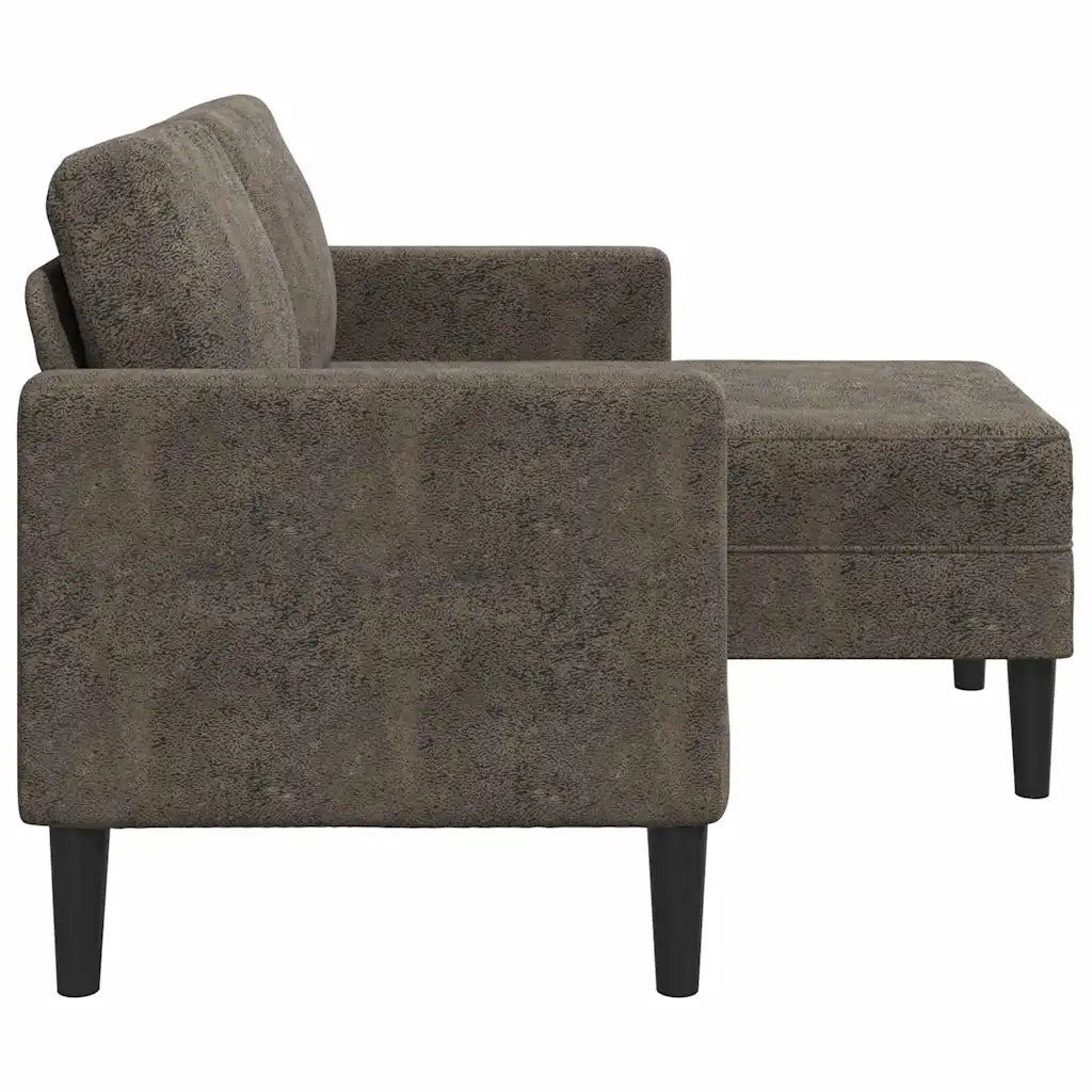 Divano 2 Posti con Chaise a L Grigio Scuro 125 cm in Similpelle 4107090