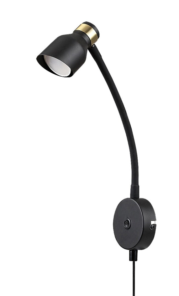 Applique lettura nero-oro con interruttore GU10 Rabalux