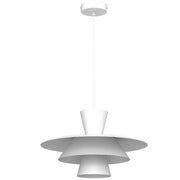 Lampada sospesa Plato 1xE27 bianca acciaio Luminex