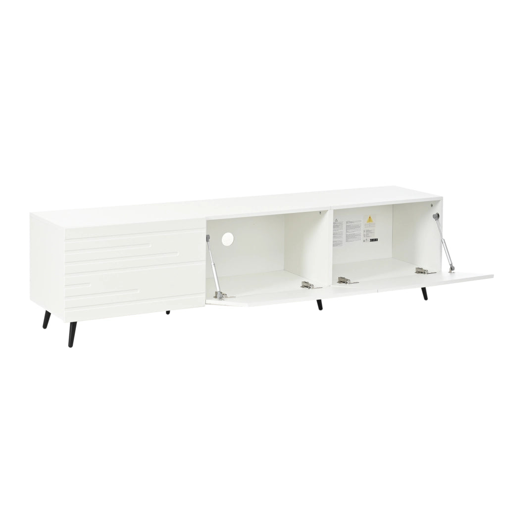 Cassettiera TV bianca in MDF lunghezza 180 cm