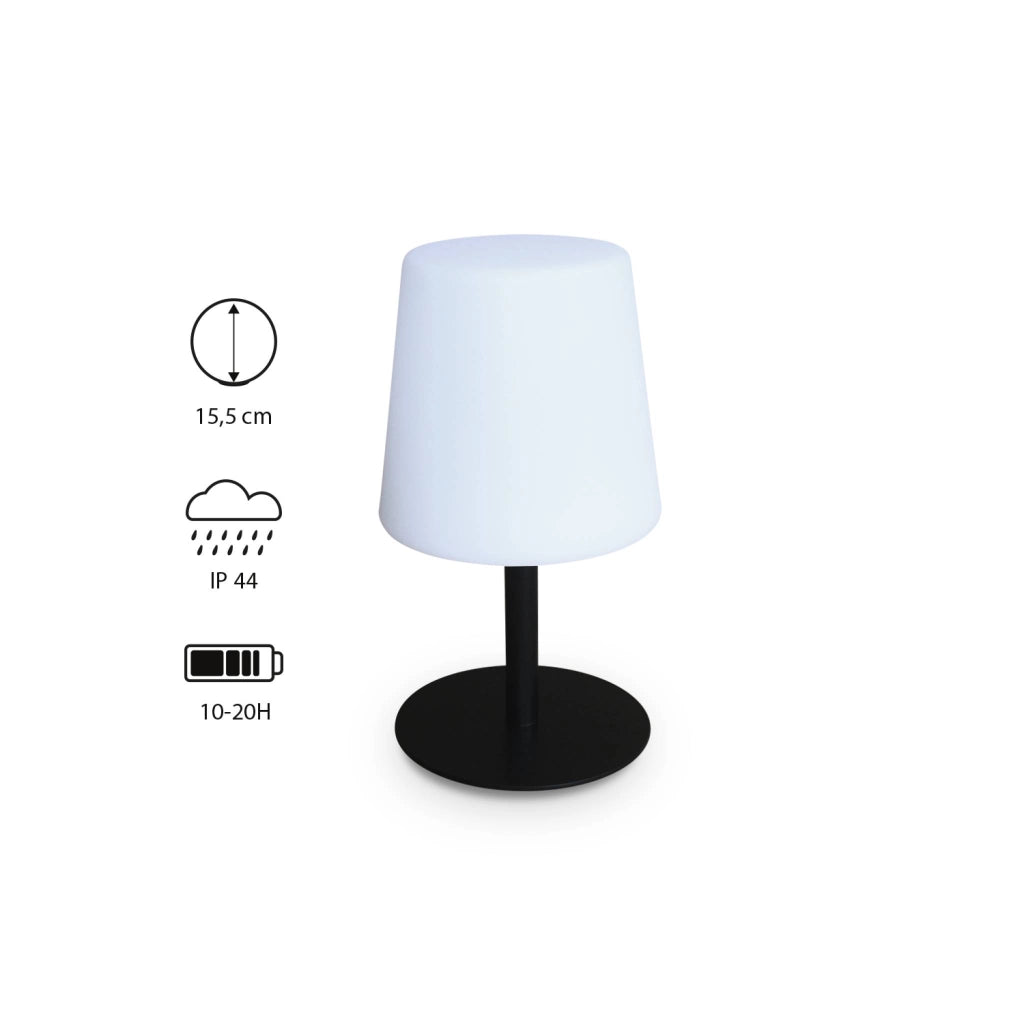 Set di 2 lampada da tavolo led per interni/esterni, nero