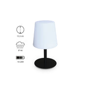 Set di 2 lampada da tavolo led per interni/esterni, nero