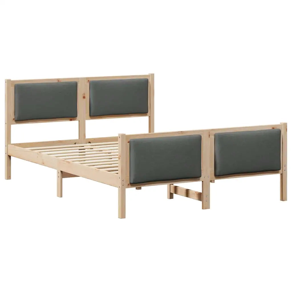 Letto matrimoniale | Letto per adulti | Struttura del letto Grigio scuro 150 x 200 cm Tessuto