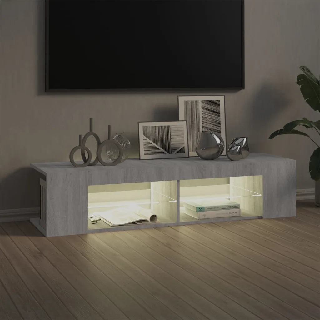 Mobile Porta TV con Luci LED-Mobile per TV-Credenza TV Grigio Sonoma 135x39x30 cm