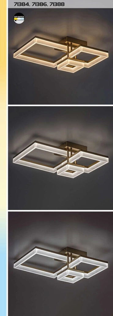 Plafoniera LED moderna nera quadrati CCT 22W Rabalux