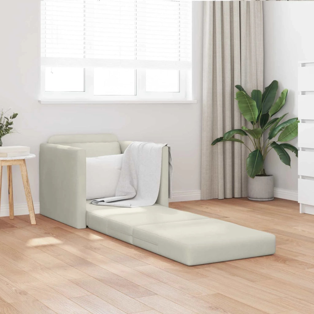 Divano letto Crema 74 x 77 x 81 cm Velluto 4106620