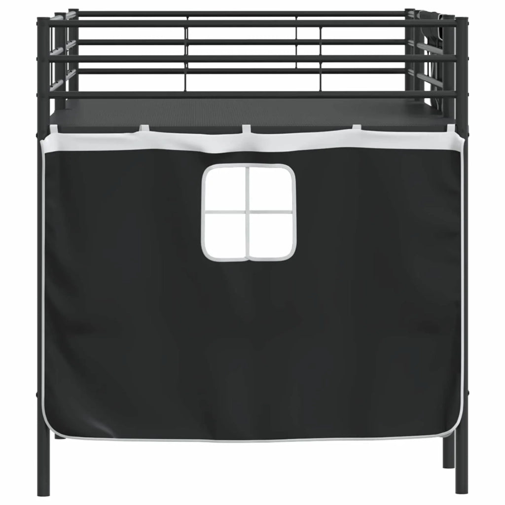 Struttura del Letto Loft per Bambini con Tendine Nero 42020790